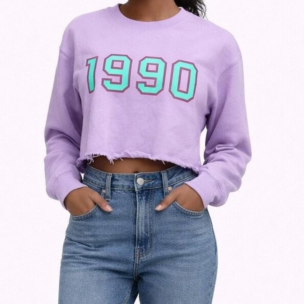 Forever 21 1990 Cropped Sweatshirt Size S Y2K